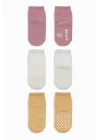 BFS   Bistyle Basic Kaymaz Penye Soket Çorap 3Lü BS10106 Pudra Ekru Somon
