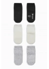 BFS   Bistyle Basic Kaymaz Penye Soket Çorap 3Lü BS10106 Siyah Ekru Gri