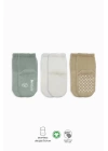 BFS   Bistyle Basic Kaymaz Penye Soket Çorap 3Lü BS10107 Nil Ekru Bej