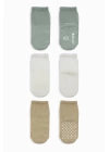 BFS   Bistyle Basic Kaymaz Penye Soket Çorap 3Lü BS10107 Nil Ekru Bej
