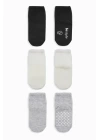 BFS   Bistyle Basic Kaymaz Penye Soket Çorap 3Lü BS10107 Siyah Ekru Gri