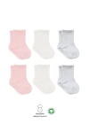 BFS   Bistyle Basic Penye Soket Çorap 6Lı BS10101B Pembe Ekru Gri
