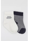 BFS   Bistyle Big Heart Penye Soket Çorap 2Li BS10117 Antrasit