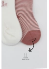 BFS   Bistyle Big Heart Penye Soket Çorap 2Li BS10117 Pudra