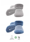 BFS   Bistyle Çemberli Kaymaz Havlu Soket Çorap 2Li BS10503 İndigo Gri