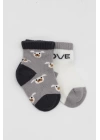 BFS   Bistyle Love Dog Penye Soket Çorap 2Li BS10118 Gri