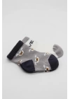 BFS   Bistyle Love Dog Penye Soket Çorap 2Li BS10118 Gri