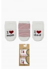 BFS   Bistyle Mom Dad 3Lü Penye Soket Çorap 10123 Ekru