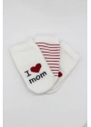BFS   Bistyle Mom Dad 3Lü Penye Soket Çorap 10123 Ekru