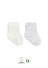 BFS   Bistyle Puan Derby Penye Soket Çorap 2Li BS10103 Gri Ekru