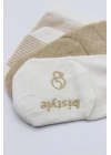 BFS   Bistyle Puanlı Kaymaz Penye Soket Çorap 3Lü BS10108 Bej