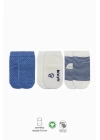 BFS   Bistyle Puanlı Kaymaz Penye Soket Çorap 3Lü BS10108 İndigo