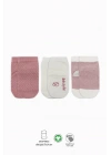 BFS   Bistyle Puanlı Kaymaz Penye Soket Çorap 3Lü BS10108 Pudra