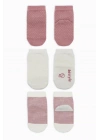 BFS   Bistyle Puanlı Kaymaz Penye Soket Çorap 3Lü BS10108 Pudra
