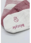 BFS   Bistyle Puanlı Kaymaz Penye Soket Çorap 3Lü BS10108 Pudra