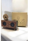 BFS Bluetooth Hoparlör Ahşap Klasik Retro Gramofon Bluetooth Müzik Kutusu