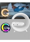 BFS Bluetooth Hoparlörlü RGB Atmosfer Lambası Kablosuz Şarj ve Saat Özellikli