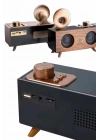 BFS Bluetooth Nostalji Speaker Radyo Gramofon Ahşap Renk Vintage