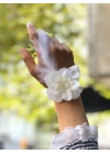 BFS  Bride to be Nedime Gelin Bilekliği Tüy ve İnci Boncuk Detaylı Beyaz Renkli Bekarlığa Veda Partisi Bilekliği 10 Adet
