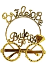 BFS   BrideToBeYazılıTaçveBrideToBeYazılıGözlükSetiAltınRenk