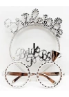 BFS   BrideToBeYazılıTaçveBrideToBeYazılıGözlükSetiGümüşRenk