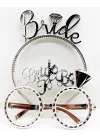 BFS   BrideYazılıTaçveBrideToBeYazılıGözlükSetiGümüşRenk