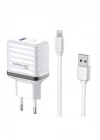 BFS C19Q 18W USB Çıkışlı Ekstra USB to Lightning Kablolu PD Hızlı Şarj Cihazı - Beyaz