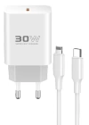 BFS  C87C 30W Type-C Çıkışlı Ekstra DL50 1M Type-C to Lightning Kablolu PD Şarj Cihazı - Beyaz