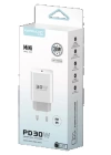 BFS  C87C 30W Type-C Çıkışlı Ekstra DL50 1M Type-C to Lightning Kablolu PD Şarj Cihazı - Beyaz