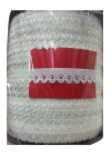 BFS Çamaşır Lastiği Dantelli 1 cm 75 Metre 1 Top Kırık Beyaz