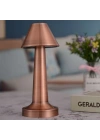 BFS  Çatı Model Bronz Renk Şarjlı Dokunmatik 3 Renkli LED Masa ası