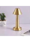 BFS  Çatı Model Gold Renk Şarjlı Dokunmatik 3 Renkli LED Masa ası