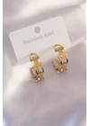 BFS Çelik Gold Renk Tifanny Zincir Model Kadın Küpe