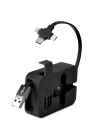 BFS  Cep Tipi Telefon Tutuculu Makaralı Uzayıp Kısalabilen 3ü 1 Arada USB Şarj Kablosu