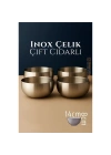 BFS  Çift Cidarlı Kase - Inox Çelik Kase  14 cm 4 LÜ SET