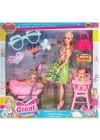 BFS   Cindy Doll Pusetli ve Mama Sandalyeli Bebek 02456