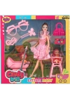 BFS   Cindy Doll Pusetli ve Mama Sandalyeli Bebek 02456