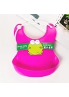 BFS  Çocuk Bebek Mama Önlüğü Dökülme Engelleyici Bükülebilir Pembe