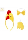 BFS Çocuk Horoz Tavuk Kostüm Seti 3 Parça (Taç + Papyon + Kuyruk)
