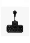 BFS Çoklu Kablolu Priz Yüksek Gerilim Korumalı 3’lü Priz 1x Usb 2x Type-c Çıkışlı Grup Priz Çoğaltıcı Siyah