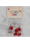 BFS  Crafts kırmızı 8 li düğme - 240