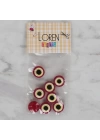 BFS  Crafts kırmızı 8 li nazar boncuğu düğme - 16