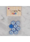 BFS  Crafts koyu mavi 8 li balık düğme - 576
