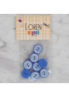 BFS  Crafts mavi 8 li yuvarlak düğme - 452