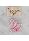 BFS  Crafts pembe 8 li ayak izi düğme - 436
