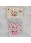 BFS  Crafts pembe 8 li balık düğme - 570
