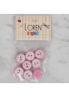 BFS  Crafts pembe 8 li balık düğme - 571