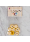 BFS  Crafts sarı 8 li balık düğme - 579