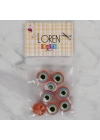 BFS  Crafts turuncu 8 li nazar boncuğu düğme - 16