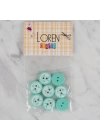 BFS  Crafts yeşil 8 li balık düğme - 578